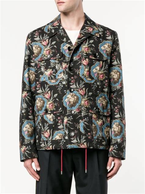 gucci lion jacket|Gucci jacket farfetch.